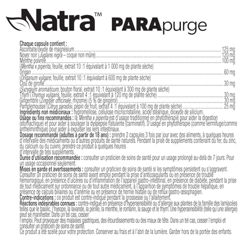 Parasite Cleanse for Humans, Adults Dewormer, Black Walnut Clove, Natra PARApurge