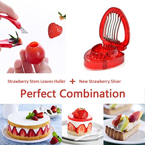 Ruibo Strawberry Slicer/Cutter with Stainless Steel Blades Easy Use Egg Cutter Kitchen Gadgets Tools Set 2 Pack - Thumbnail 5