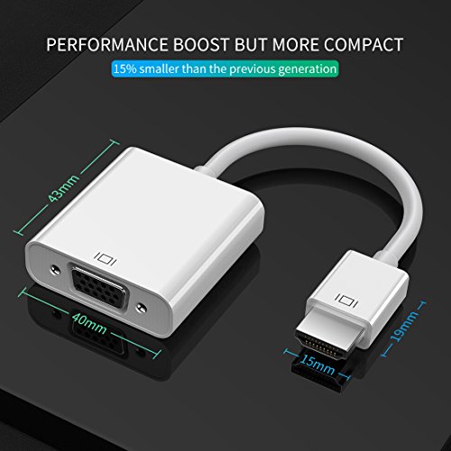 HDMI to VGA Adapter, Humixx Active Video Adapter Converter with 3.5mm Audio Jack 1080P for Computer, Desktop, Laptop, PC, Monitor, Projector, HDTV, Chromebook, Raspberry Pi, Roku, Xbox and More - Thumbnail 2