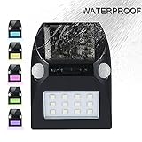 Solar Lights Outdoor, Benature Motion Sensor Light, White for Illumination, Color Changing for Party, Dual Motion Sensor with Wide Angle, Wireless, Waterproof & Energy Saving (1 Pack)