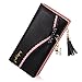 Women's Wallet Long Pu Leather Zipper Cute Bowknot Coin Card Holder With Pendant