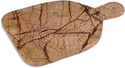 Palais Dinnerware Marble Cutting Board Butcher Block, Stone Pastry Board - Cheese Board (12" X 8" X 1" Paddle Board, Brown Forest)