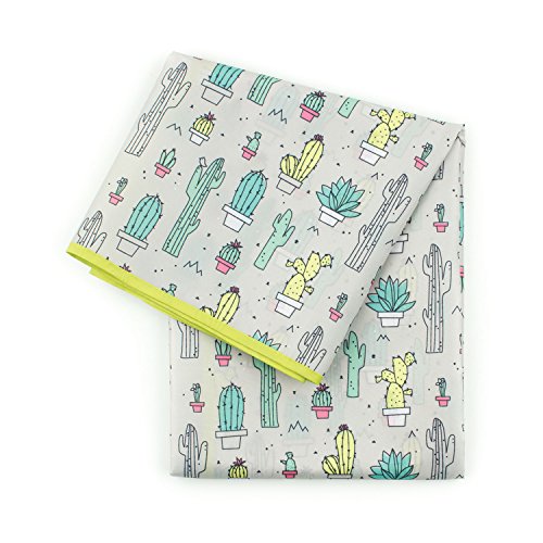 Bumkins Splat Mat, Waterproof, Washable for Floor or Table, Under Highchairs, Art, Crafts, Playtime 42x42 - Cactus