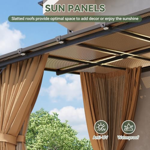 Aoxun 12'x10' Lean-to Gazebo Review: Wall-Mounted Pergola with Mosquito Net and Curtains image 19