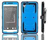 HTC Desire 530 Case, Customerfirst [Heavy Duty] Robot Case Black Rugged Impact Armor Hybrid Kickstand Cover with Belt Clip Holster Case for HTC Desire 530 / 630 Free Emoji keychain (Armor Blue)