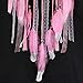 Large Size Big Size Dream Catcher Handmade Traditional Pink Feather Silver Painting Silver net Wall Hanging Mordern Home Decoration (Pink-L)
