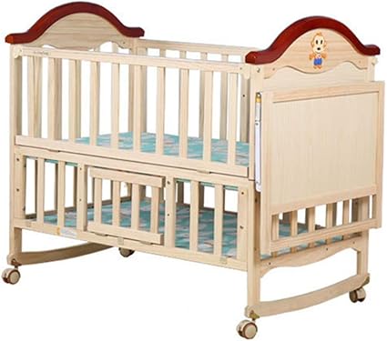 Kli Lit De Bebe Nouveau Ne Avec Moustiquaire Solide Peinture Inoffensive Solide Bois Berceau Bebe Lit A Bascule 110 64 95 Cm Amazon Fr Sports Et Loisirs