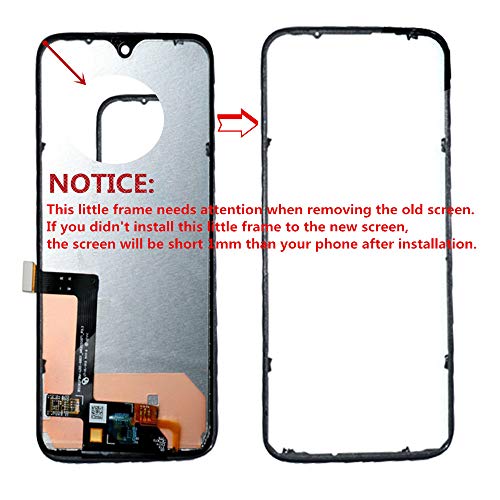 XR MARKET Compatible Motorola Moto G7 Screen Replacement, LCD Display Touch Digitizer Assembly Part for XT1962 XT1962-4 XT1962-5 with Glue, Screen Protector(Black)