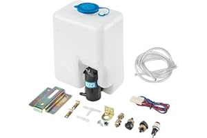 HIYANG 12VUniversal Car 99300 Windshield Washer Pump Washer Fluid Reservoir Bottle Kit with Pump Jet Button Switch，washer fluid reservoir，windshield washer fluid reservoir，wiper washer kit
