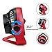 WIOR Quieter Desktop Fan, Aromatherapy Essential Oil Fan to Blow Fragrant Wind, Portable Mini Personal Fan with 4 Speeds Desk Fan Powered by USB or Rechargeable Battery for Office, Table, Travel (Red)