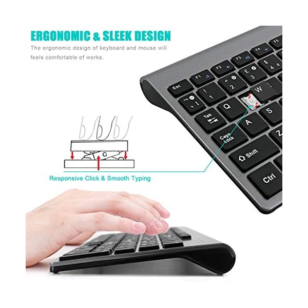 Wireless-Keyboard-and-Mouse-SetsUK-Layout-24Ghz-USB-Receiver-Full-Size-Keyboard-Combo-Compact-Compatible-with-iMac-Mac-PC-Laptop-Tablet-Computer-Windows-Deep-Grey Wireless Keyboard and Mouse Sets, UK layout 2.4Ghz Usb Compact Portable Ergonomics Slim Wireless Keyboard Mouse For PC…
