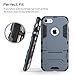 For iPhone 7 Armor Case with Kickstand, Moonmini Shockproof Anti Slip Ultra Slim Light Weight Back Cover TPU + PC Dual Layer Hybrid Protective Case with Build-in Stand (Dark Navy)