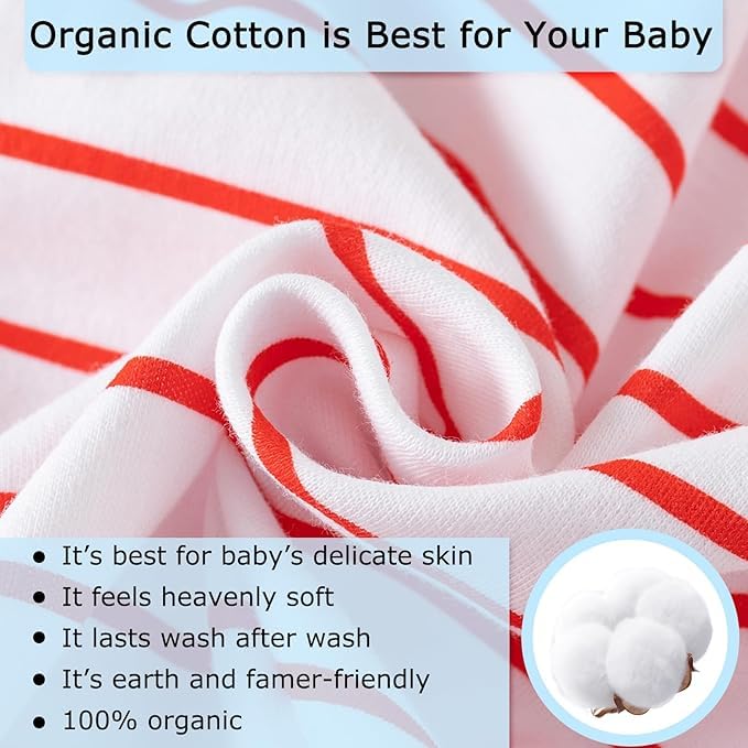 aomomo 2-Pack Baby Clothes Newborn Bodysuits I Love Daddy &Mummy Romper, Cotton Footed Pajamas for Baby Boys and Girls