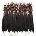 18 Inch 144 Roots/pack Crochet Braids Hair Box Crochet Braids With Curly Ends Ombre Brown Box Braid Crochet Hair Crochet Hair For Women Braiding Hair Extensions (Black&Brown(1B/30))