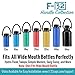 F-32 Handle for Wide Mouth Hydro Flask Water Bottles - Paracord Carrier Survival Strap Cord w/Compass, Safety Ring/Carabiner - Fits Any Wide Mouth Bottle Brand 12oz-64oz (12OZ - 64OZ, MIDNIGHT BLACK)