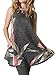 Poulax Womens Floral Sleeveless Lightweight Loose Tunic Tank Top with Pockets,Gray Dark,XL