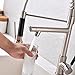 VCCUCINE Best Modern Commercial Brushed Nickel Stainless Steel Single Lever Pull Out Sprayer Kitchen Faucet, High Arch Spring Pull Down Kitchen Sink Faucet