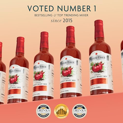 FEVER-TREE BLOODY MARY MIX – PREMIUM QUALITY MIXER – MEDIUM SPICY – SKINNY COCKTAILS & MOCKTAILS – CRAFT & BATCH DRINK MIX – NATURALLY SOURCED INGREDIENTS – NON ALCOHOLIC – 25.4 FL OZ GLASS BOTTLE