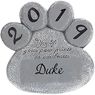 Fox Valley Traders Personalized Pet Memorial Stone â€“ Customize Paw Print Remembrance Garden Stone with Pet Name â€“ Outdoor Indoor Dog or Cat - Loss of Pet Sympathy Gift