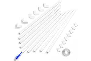 Delamu 142in Cord Hider Cable Cover, Cord Covers for Wires on Wall, One-Cord Cable Hider, Wire Hider Wire Covers for Cords, Paintable Cable Raceway Cable Management, 9xL15.7 W0.59 H0.4in, CC03 White