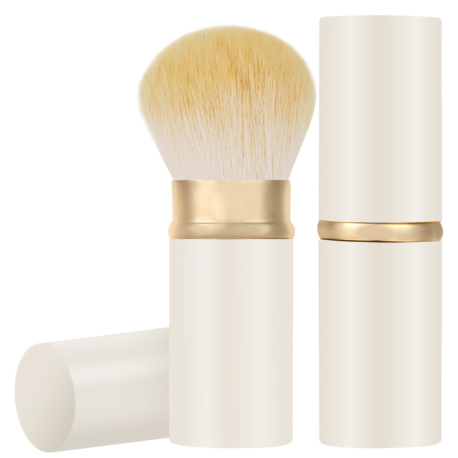 Photo 1 of Falliny Retractable Kabuki Makeup Brush, Travel Face Blush Brush, Portable Powder Foundation Sunscreen Brush with Cover for Blush, Bronzer, Buffing, Flawless Powder Cosmetics
