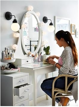 Hemnes Coiffeuse Avec Miroir Blanc Amazon Fr Cuisine Maison