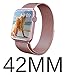 GEOTEL Apple Watch Band 42mm, Milanese Loop Stainless Steel Bracelet Strap Band for Apple Watch Series 1 Series 2 Sport&Edition with Unique Magnet Lock(No Buckle Needed) (42mm-Rose Gold)