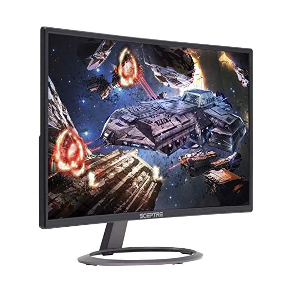 Sceptre 24" Curved 75Hz Professional LED Monitor 1080p HDMI VGA Buildin Speakers, Machine Black