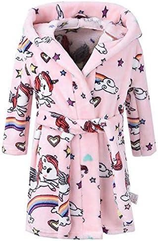 Soft Unicorn Kids Bathrobe Hoodie Unisex Hooded Gift for Girl and Boys