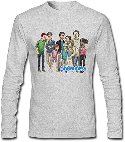 RUIFENG Men's Shameless Long Sleeve T-shirt Size M Heather Gray