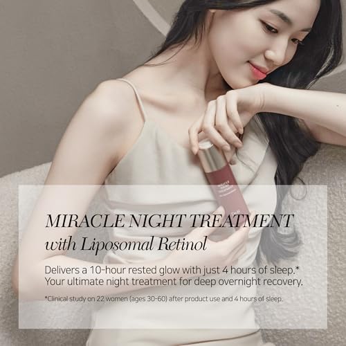 De:H Miracle Night Treatment with Liposomal Retinol, Melatonin & Peptides | Intensive Serum | Premium K-Beauty Derma Skincare | Firming, Fine Lines & Radiant Glow | 1.01 Fl Oz (30ml)