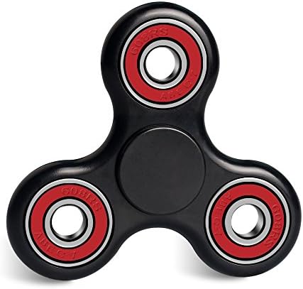 ukulili Tri Fidget Hand Spinner, Ultra Fast Bearings, Finger Toy, Great Gift for ADD, ADHD, Anxiety, and Autism Adult Children(BlackRed)