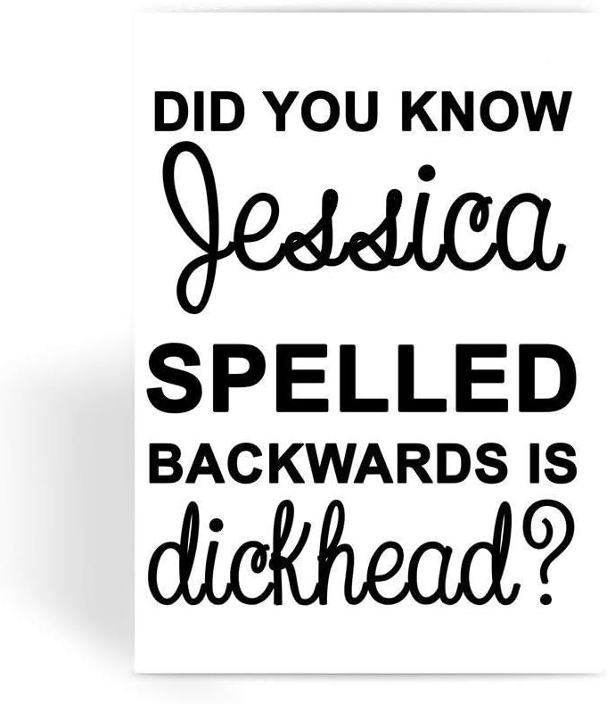 Personalised Did You Know. Spelled Backwards is Dickhead Funny Offensive Rude Named Personal Greeting Card
