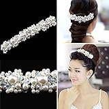 Vktech® New Crystal Faux Pearl Flower Party Bridal Headband Hair Band Tiara