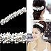 Vktech® New Crystal Faux Pearl Flower Party Bridal Headband Hair Band Tiara
