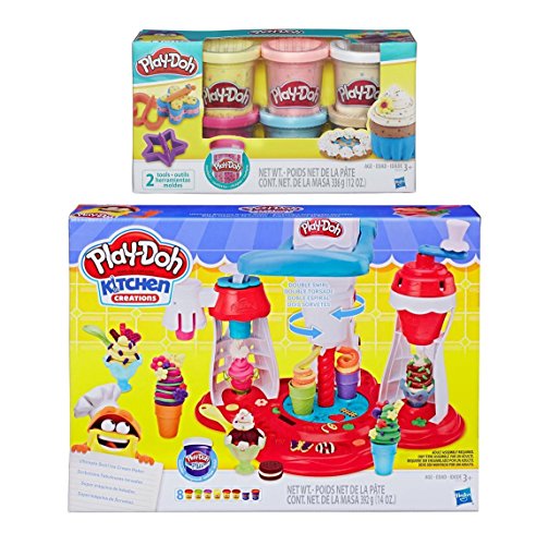 Play-Doh Kitchen Creations Ultimate Swirl Ice Cream Maker + Play-Doh Confetti Compound Bundle - Thumbnail 5