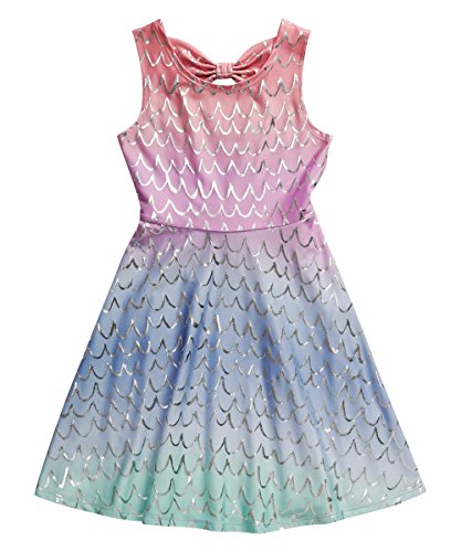 Loud by design little girls  ombre mermaid scale knit sun dress 2…