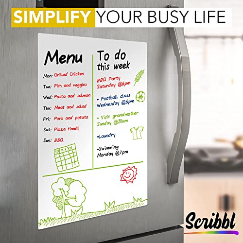 Whiteboard for Fridge, 17” x 11” Stain Resistant Strong