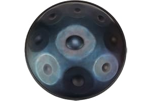 "Lark Music" hand pan in D Minor 9 notes steel hand drum + Soft Hand Pan Bag (22.8" (58cm), Deep Blue (D Minor) 9 notes D3 A Bb C D E F G A)