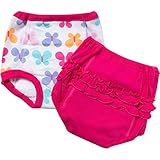Gerber Toddler Baby Girls' Training Pants With Terry & Peva Lining, 2-Pack