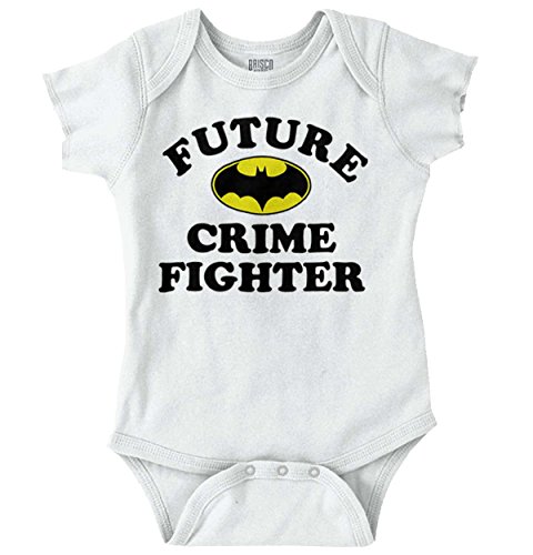 Future Crime Fighter Funny Batman Cute Baby DC Comic Nerd Romper Bodysuit