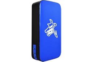 TLBTEK Taekwondo Kick Pad PU Muay Thai Pads MMA Karate Kick Pads Kickboxing Training Pads Martial Arts Punching Pads Leather Strike Curved Kicking Shield