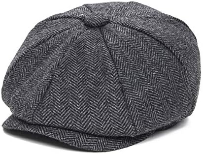 JANGOUL Boys Vintage Newsboy Cap Tweed Flat Beret Cabbie Hat for Kids Toddler Pageboy