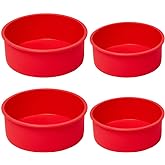 saphe 4 packs Silicone Cake Pans for Baking,Round Cake Molds for Cupcake,Cheese Cakes and Chocolate Cakes, Non-stick silicone bakeware sets BPA free(2 pcs 6 inch + 2 pcs 8 inch)
