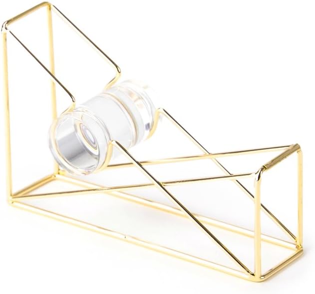 U Brands Desktop Tape Dispenser, Wire Metal, Gold - 898U06-48 : Office Products