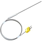50360-K Type Thermocouple Probe, Rage:-40&deg;F to 1112&deg;F, 55in Long Wire | K-Type K Oven Thermocouple Probe Replacement for Commercial Home Ovens Type K thermocouple food penetration needle probe