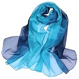 iF Silk, Elegant lightweight Fashion 100% Silk Scarf Classic Premium Shawl Valentine Day Gift Christmas Gift Holiday Gift Gradient Color Wrap Art, Oblong,