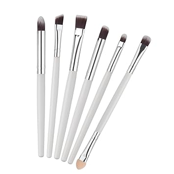 Electomania 6 Pieces in 1 Set Wooden Cosmetic Brush Set Eyeshadow Crease Eye Makeup Brushes Kit