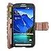 Galaxy S6 Active Case - Cellularvilla Pu Leather Wallet Flip Open Pocket ID Card Holder Slots Case Pouch Cover Fold Stand with Wrist Strap for Samsung Galaxy S6 Active SM-G890 (Brown_Leopard)