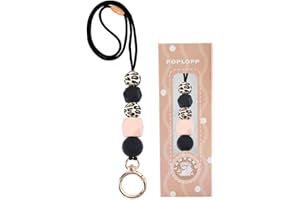 POPLOPP Teacher Lanyards for ID Badges and Keys, Cute Silicone Beaded Lanyard for Women Nurse Employees Students